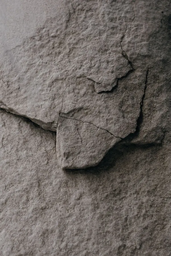Crack running through a concrete foundation wall