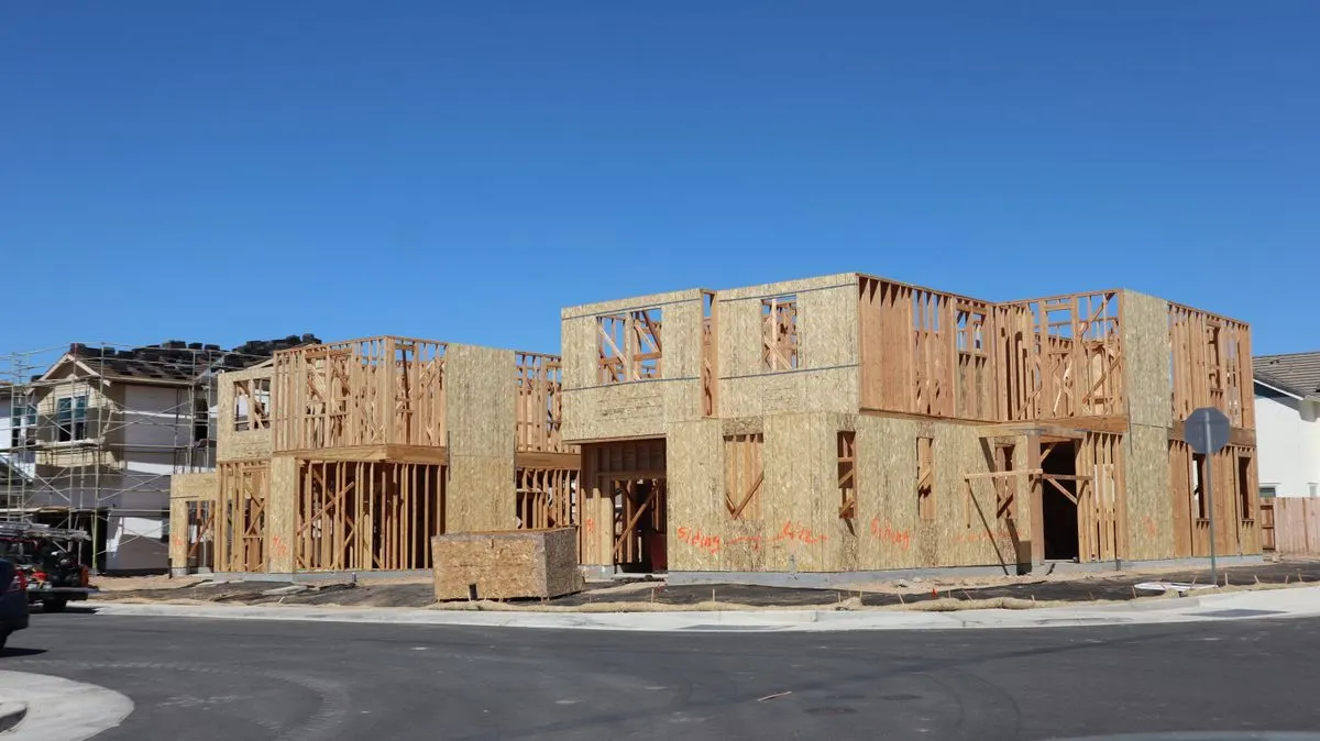 Wood framing of a new home under construction in the GTA